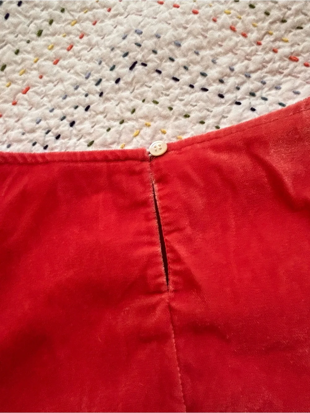J. Crew Velvet Scoop Neck Short Sleeve Top in Red
